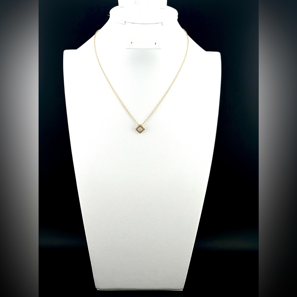 SQUARE ONE NECKLACE, GOLDEN Retired 
Touchstone Crystal by Swarovski